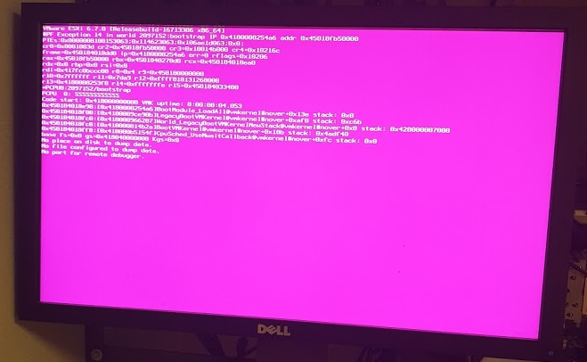 ESXi feilmelding etter mislykket passthrough