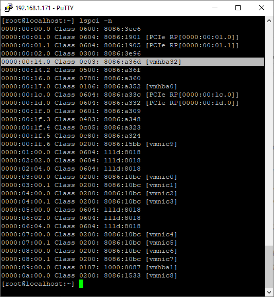 lspci -n output