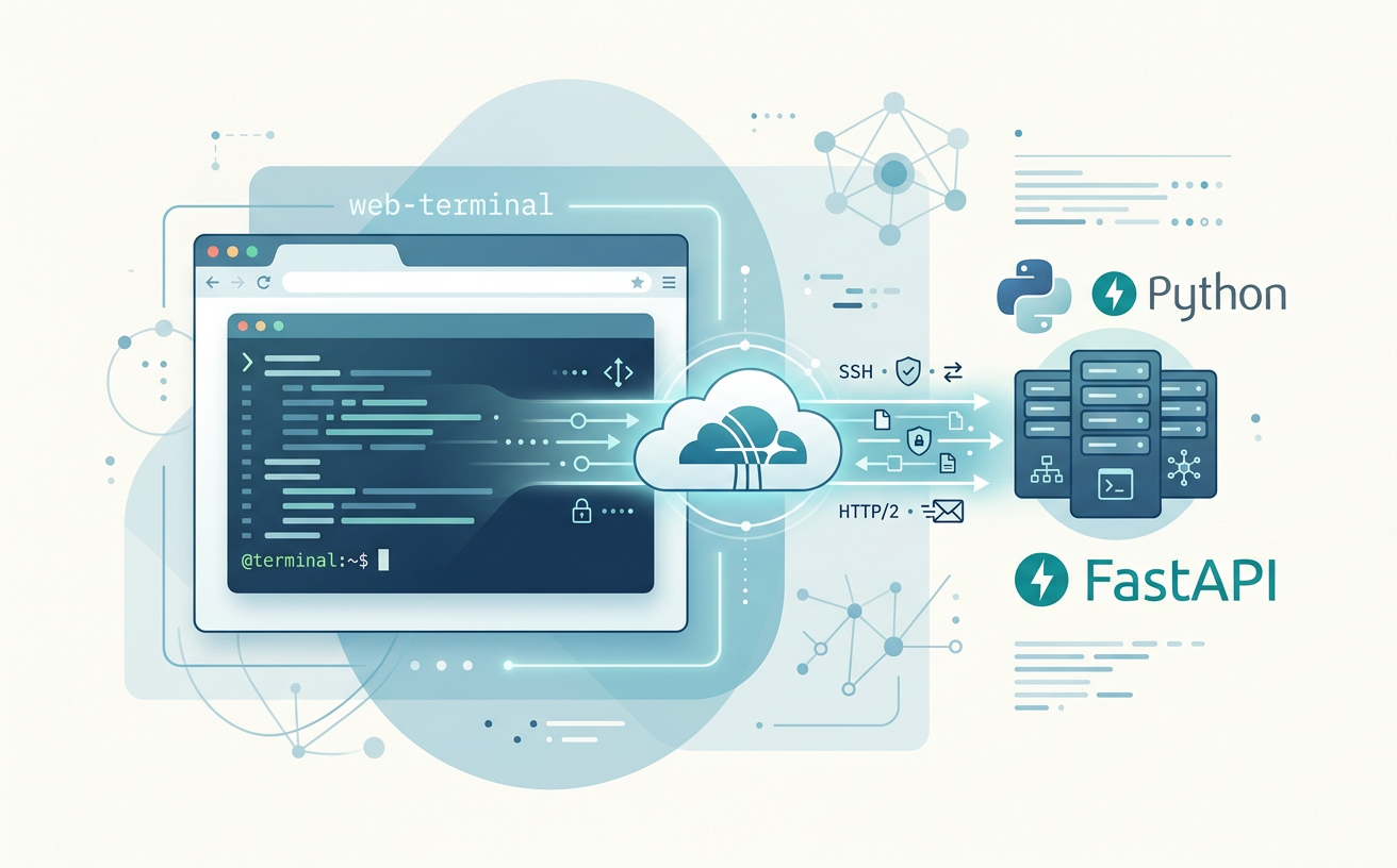 Web-terminal i nettleseren med FastAPI og Cloudflare Tunnel