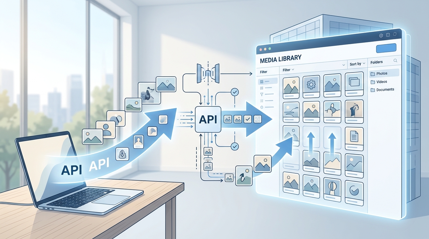 Bilder lastes opp paa nytt til mediebiblioteket via API
